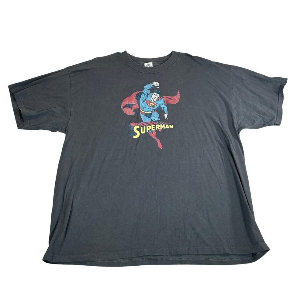 DC Comics Originals Superman Graphic T-Shirt Gray Short Sleeve Crew Neck Men XL
